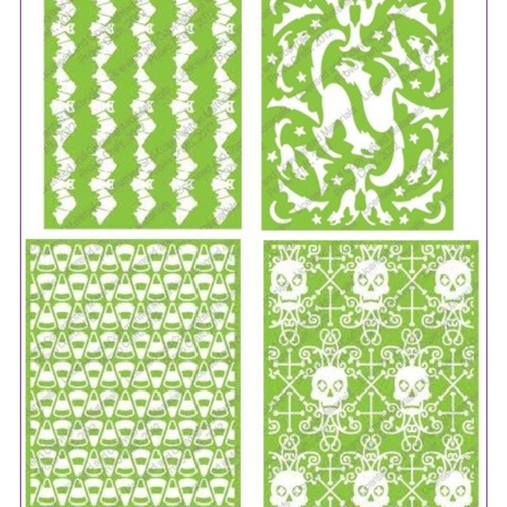 Cuttlebug 4-pc embossing folders - MIDNIGHT HAUNTING SET